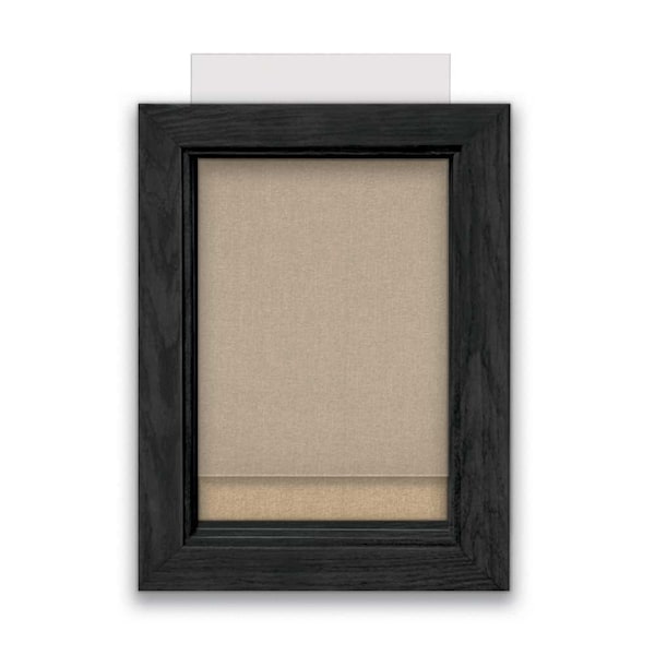 Indoor Enclosed Combo Board, 72"x36", Black Frame/Blue & Rubber